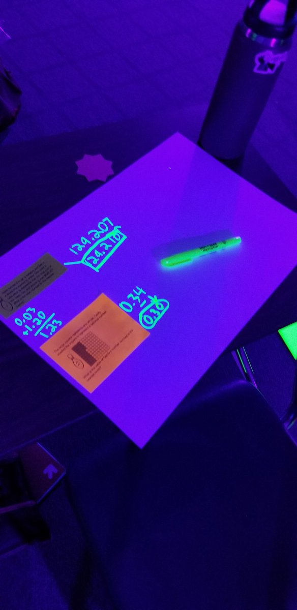 SusWhitley's tweet photo. Students knowledge shined bright on GLOW DAY.. Reviewing Writing, Comparing and Rounding Decimal Numbers.
#TISDNIS
#NIS5THMATH
#TISDMATH
@MrsJordan_NIS @DaveSurdovel @afergie28 @Langemath30 https://t.co/lS4cbWI3QK