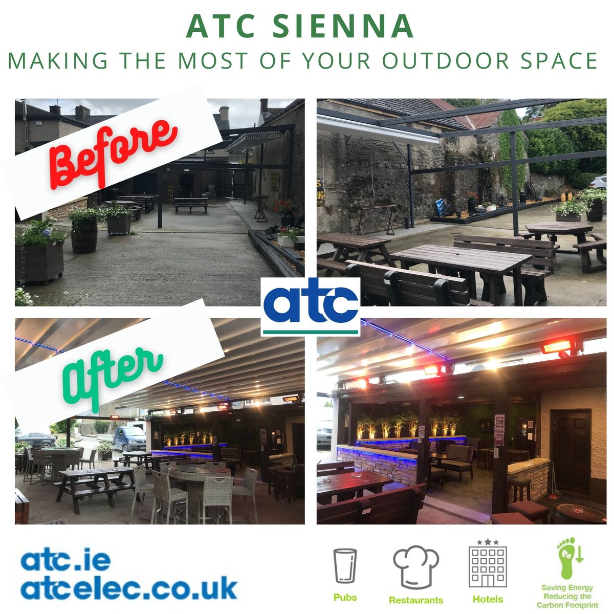 ATC_Electrical's tweet photo. The Sienna Outdoor Heater is high performance, suitable for many applications, industries &amp; environments - looks good too as pictured at Malone's Bar in #Kingscourt, Co #Cavan. More at https://t.co/kDf4G9rGGe &amp; https://t.co/YccmZJ4DTp

#atcenergy #outdoorheating #infraredheaters https://t.co/BkUpkUGvzr