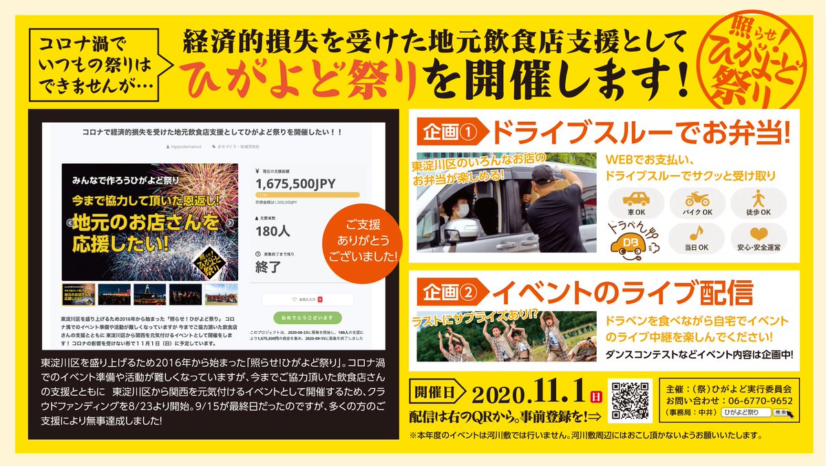 照らせ ひがよど祭り 年11月1日にweb開催しました Rt大歓迎 東淀川区ゴーガイチケットに掲載されました 照らせひがよど 東淀川区エール飯 ゴーガイチケット