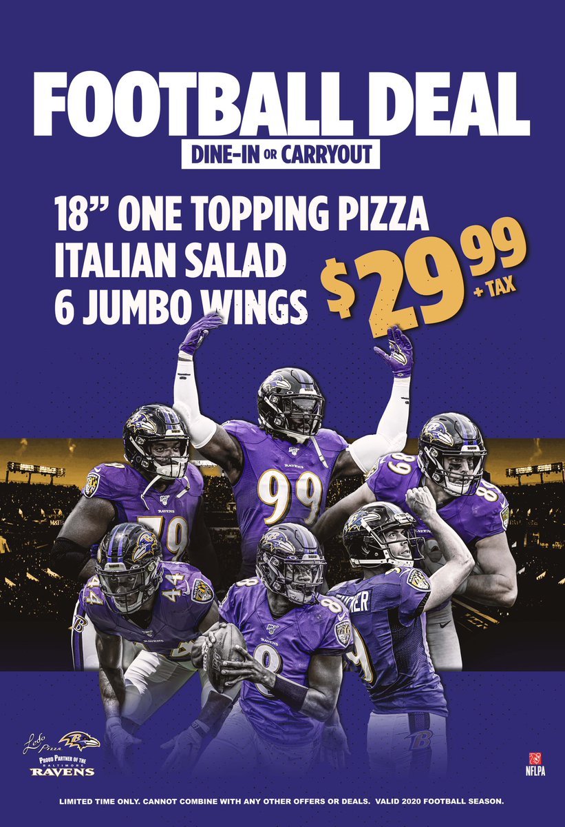LedoPizza's tweet photo. 🟣 MONDAY NIGHT GAME 🏈 GIFT CARD GIVEAWAY 🟣

RETWEET for a chance to win a 
$50 #LEDOPIZZA GIFT CARD!

(1 winner picked at 9pm 9/28/20)

HUGE Game Tonight calls for a GREAT Football Deal  🏈 🟣
- 18” 1 Topping + 6 JUMBO Wings + Italian Salad for $29.99

https://t.co/kejs7IxzZB https://t.co/WF9hr5Ndm6