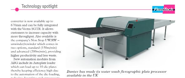 DantexGlobal's tweet image. Always a good read and this edition of @FlexoTechMag is no exception! Check out p.35 the Technology Spotlight that includes the latest news on our AQUA water wash plate processing equipment hitting the UK market - bit.ly/2HEPLkf #plateprocessing #labels