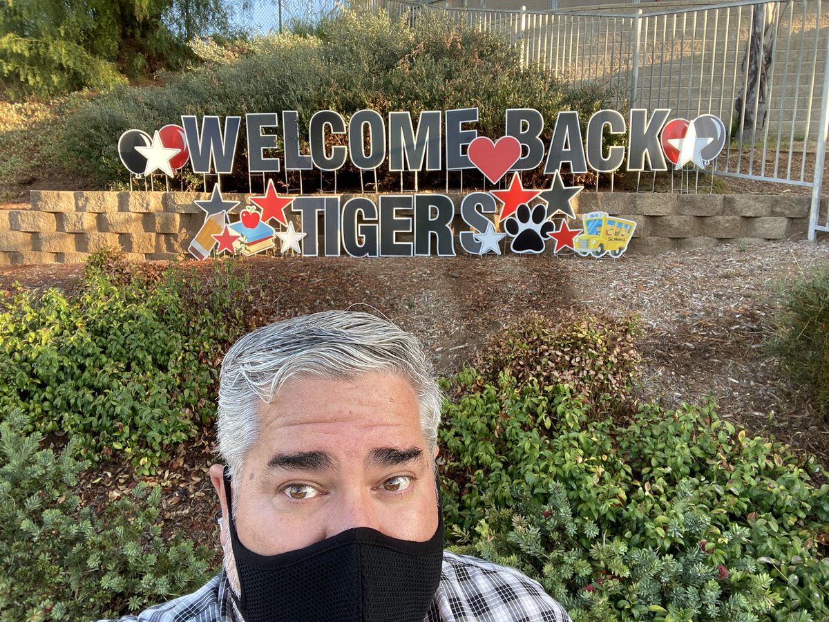 Getting ready for about 700 friends to arrive. Been missing them. So excited! #weareopentigers #glassesfoggedup #masklife