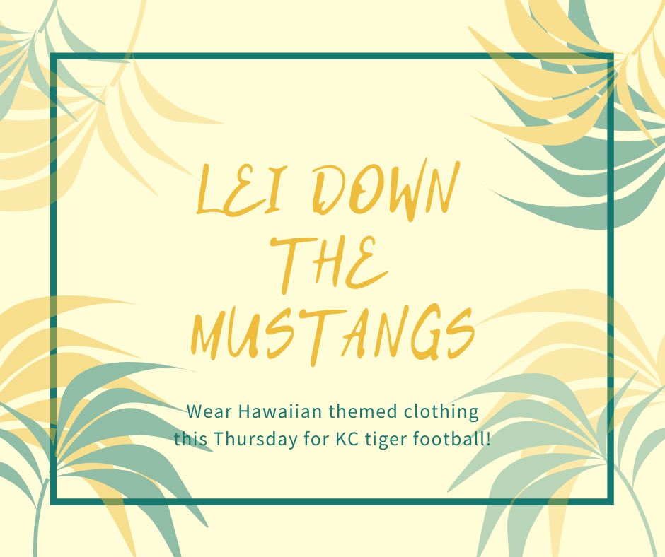 Let’s leí down the mustangs this week!