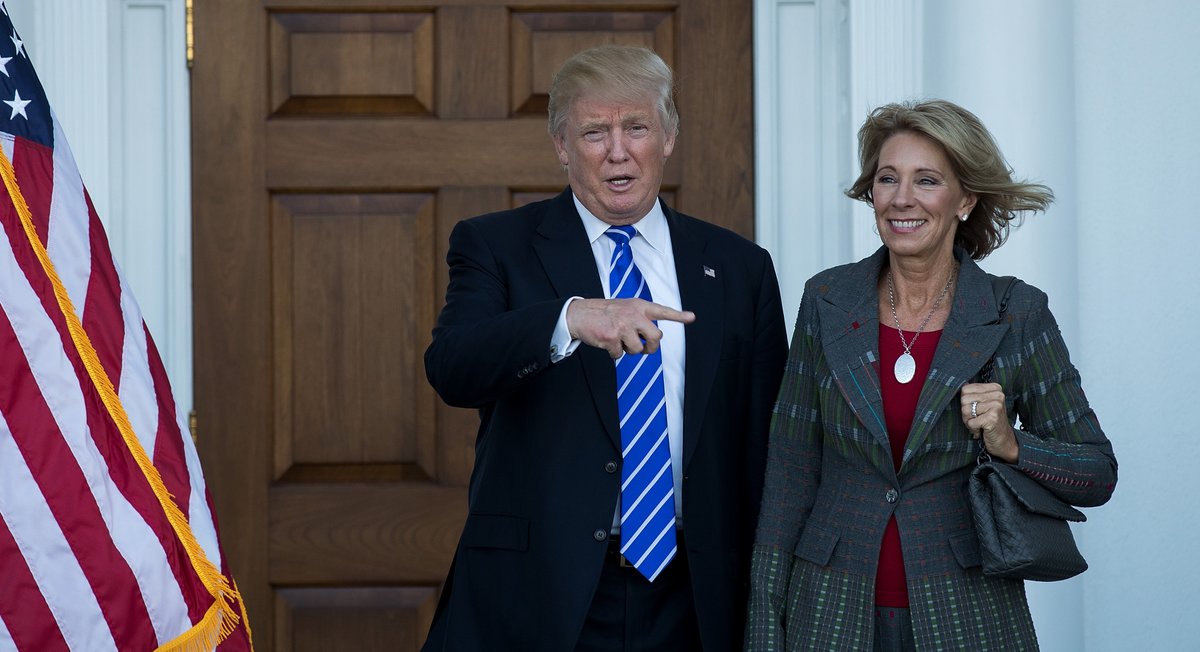 For the wealthy, like Betsy DeVos, Trump is an avenue by which they can achieve their dreams of privatizing the United States and all but effectively taking over the day-to-day activity of the country while destroying any impediment to increasing their wealth.28/