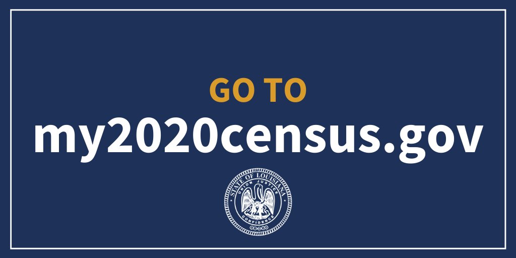 LouisianaGov's tweet photo. There is still time to fill out your census. Everyone needs to be counted so that Louisiana can receive our fair share of federal funding for our roads, hospitals and schools. Respond at https://t.co/tb7FQHA3W8, text 'CountMe' to 898-211 or call 1-844-330-2020. #lagov https://t.co/I21pG7lW7f