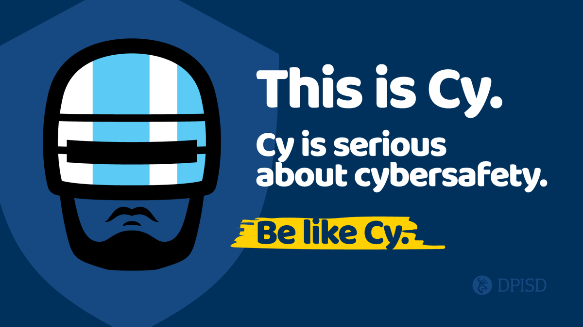 DPISD_DPE's tweet image. Introducing Cy and our new DPISD cyber safety campaign. Cy will provide tips to keep our students safe online.