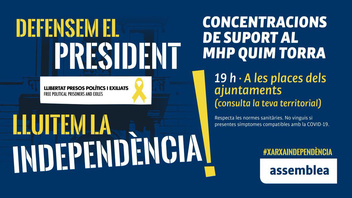 fundemcat's tweet photo. 🔵 I avui, sempre, arreu i quan calgui, mobilitzats!

🗣 Per la via unilateral i d’insubmissió col·lectiva serem un Estat independent.

⏰ 19h. 
😷 Amb mascareta i distància 1m i mig.

Independència és llibertat!

#Lleials1O 
#XarxaIndependència #CDRenXarxa #LlibertatExpressió 👇🏻 https://t.co/4N3cPQmqcT