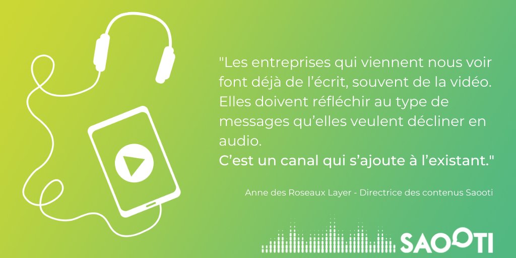 saooti's tweet image. #NEWS | @usinenouvelle s’intéresse aux entreprises, qui sont de plus en plus nombreuses à intégrer l'#audio dans leur stratégie de #communication. Les professionnels du milieu décryptent cette tendance. 👉 bit.ly/3jeamK3

 .@AdR_layer