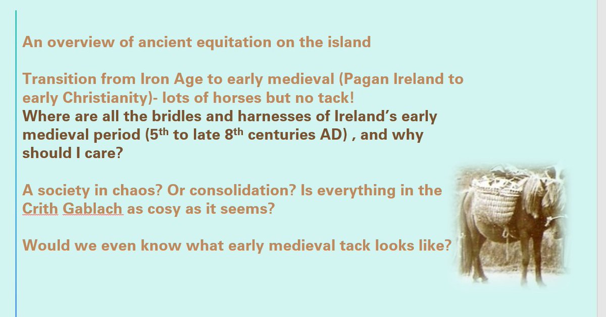 2. In this, we're going to have a brief overview of Iron Age equitation, and look at it as something functional, not ritual at all! and then move into that funny smudgie time between 'pagan' Ireland and 'converted' Ireland. Then ask questions about why we arent finding tack
