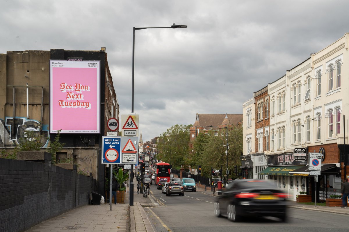 vagina_museum's tweet photo. Huge thank you to one of our media partners @LondonLitesDOOH who have supported our #opensoon auction and generously donated space to help us advertise our reopening (and stop traffic). 

Bid for the artwork featured here: https://t.co/IynjyFMGuW https://t.co/MI8iGNt5Cd