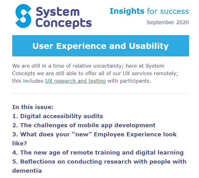 SystemConcepts's tweet photo. If you haven't already, you can read our latest #UX newsletter here... https://t.co/h5TiNLuuUf
#A11y #Accessibility #DigitalAccessibility #UXDesign #DesignStrategy #UXResearch #Usability #UsabilityTesting #UXTrends #UXLondon #SystemConcepts https://t.co/NDPJs3tIWC