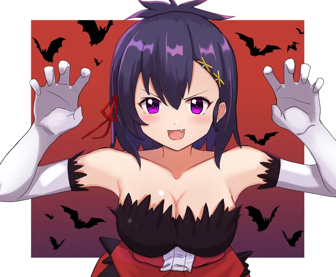 【お題箱】ドラキュラのコスプレしているヴィーネちゃん(八重歯) 
