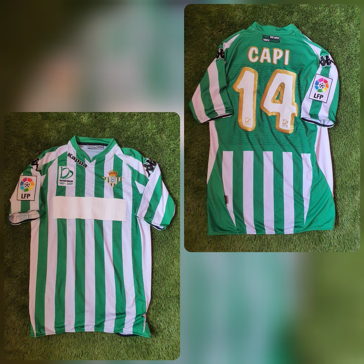 LaPieldelBetis's tweet photo. Titular Centenario. Capi.
#RealBetisBalompie #Capi14 #Kappa #Andalucía #ManquePierda #HayUnaLeyenda #classicfootballshirt #jerseyfootball #footballjersey #matchworn https://t.co/oh8cwCDyL9