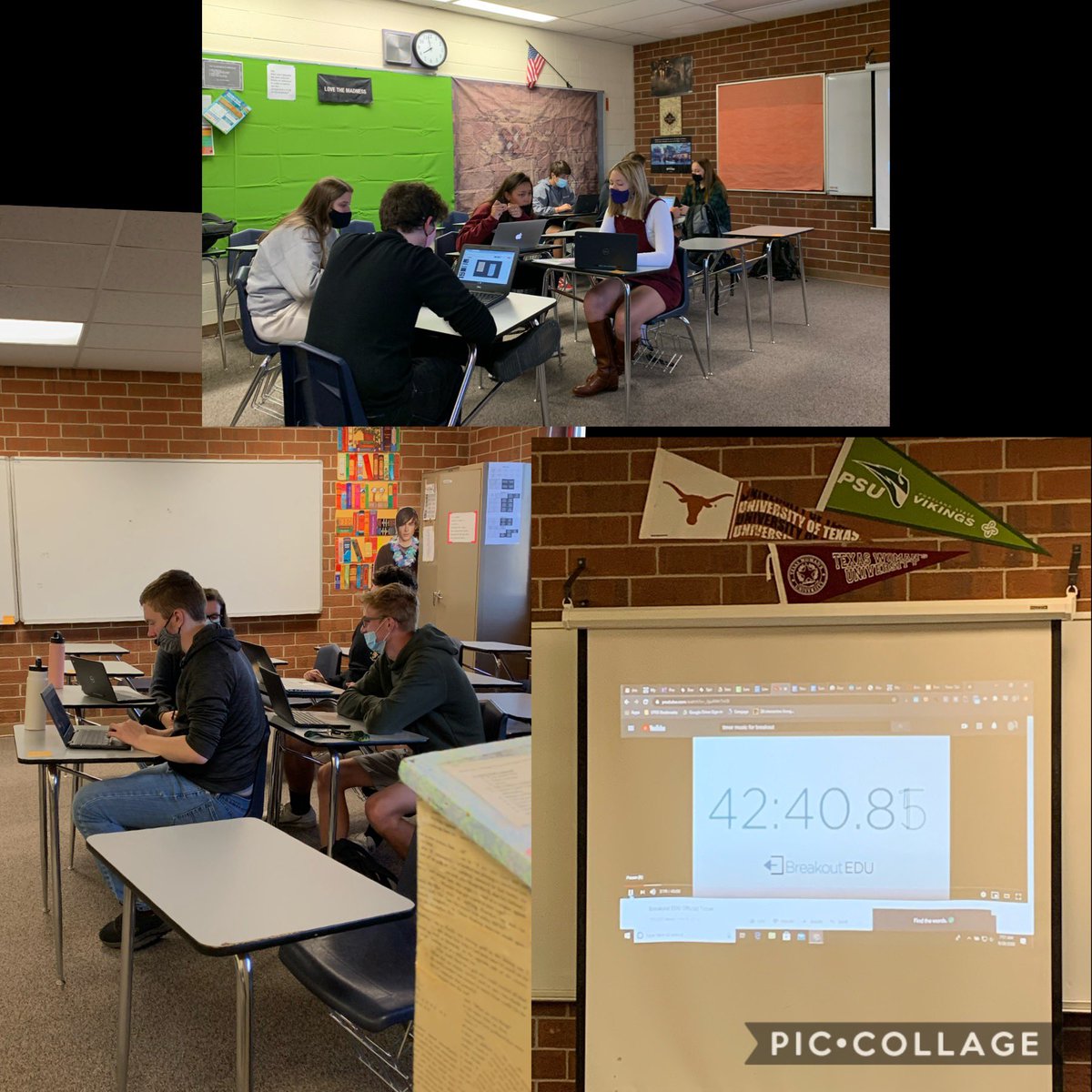 kris_lilley's tweet photo. Digital breakout with 1st period, cohort A. A little excitement - a little frustration - and lots of collaboration in Room 203. #LPD38 #lphs #Rangers https://t.co/uiJ0I44opE