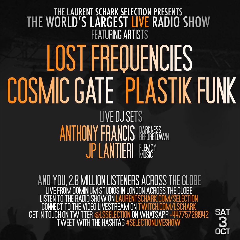 The Selection Radio Show (@lsselection) on Twitter photo Now Live from Dominium Studio, my friend dj producer Anthony Francis <a href="/AFrancis_DJ/">Anthony Francis</a> on the #selectionliveshow
Listen: laurentschark.com/selection
Call/Text the studio +447757281942
Direct message on instagram.com/laurentschark Now Live from Dominium Studio, my friend dj producer Anthony Francis <a href="/AFrancis_DJ/">Anthony Francis</a> on the #selectionliveshow
Listen: laurentschark.com/selection
Call/Text the studio +447757281942
Direct message on instagram.com/laurentschark