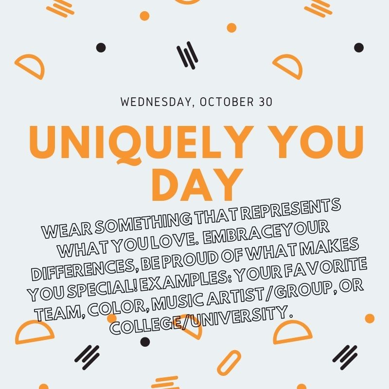 Say Hello Week! Monday, September 28th - Friday, October 2nd! Check out the themes and activities for each day below!