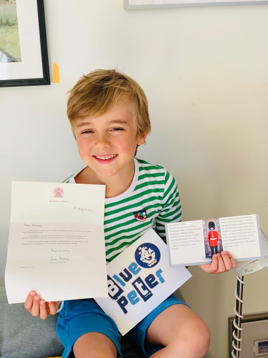 DurlstonHead's tweet photo. Well done to these Durlston brothers - Blue Peter music badges #BluePeter and a letter from the Queen at Balmoral @RoyalFamily saying thank you for a beautifully illustrated letter #DurlstonFamily #DurlstonArt https://t.co/EUil0n1J9K
