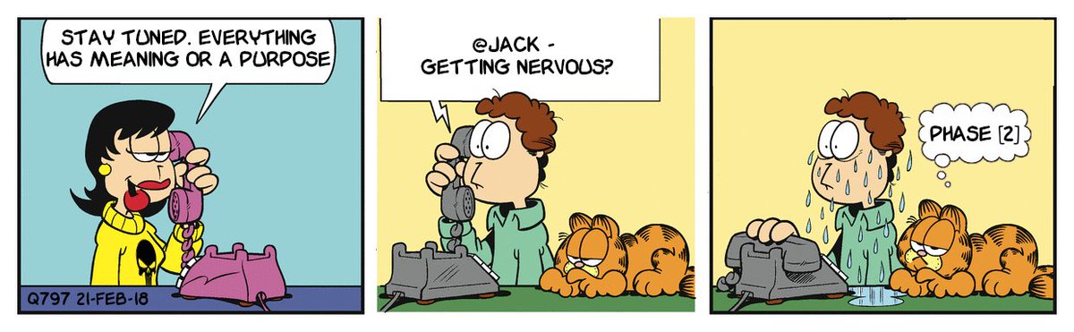Q Drops as Garfield stripsQ797 21 Feb 2018