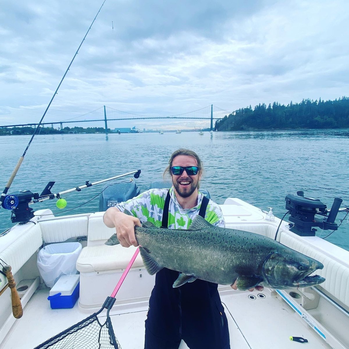 A nice pre storm Capilano fish from last week for Pacific Angler Sport Fishing out with guest Corey (Pictured). What a hog! 🐷