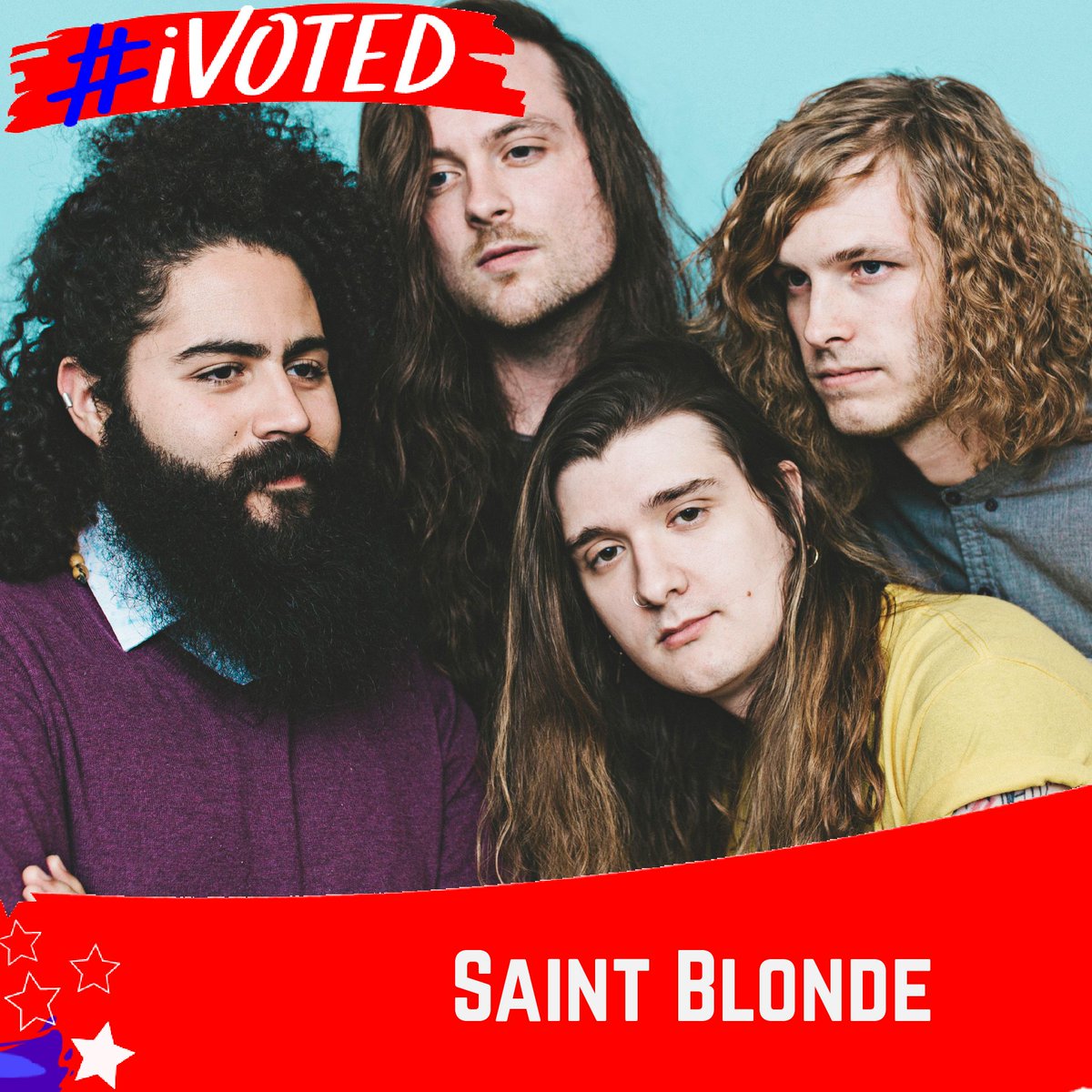 Next in our #IVoted spotlight is @saintblondetx! Saint Blonde takes influence from melding sincere indie pop flavors with the emotive, synth-laden sound of yesteryear. Take a #selfie outside of your polling station or w/ your blank mail-in ballot to watch them perform on Nov. 3!