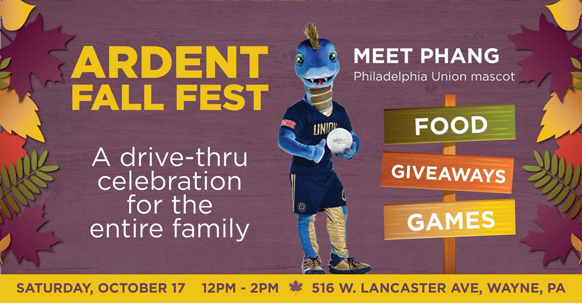 ardent_cu's tweet photo. Join us on Saturday, October 17 for the Ardent Fall Fest! 

A drive-thru seasonal celebration for the entire family 

FOOD 🍂 GIVEAWAYS 🍂 FUN

Meet Phang! Enter to win great prizes!

Learn More: https://t.co/AoVpwjLijz https://t.co/q8LNZscnKy