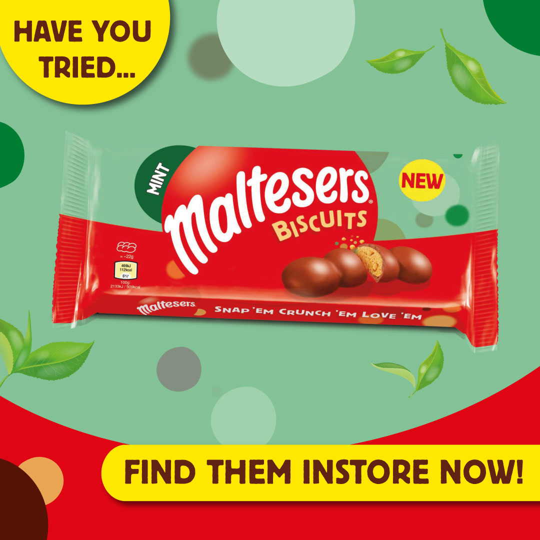 Have you tried a Mint Maltesers Biscuits Bar? Snap 'em, crunch 'em, love 'em  and find them in store now only 99p.