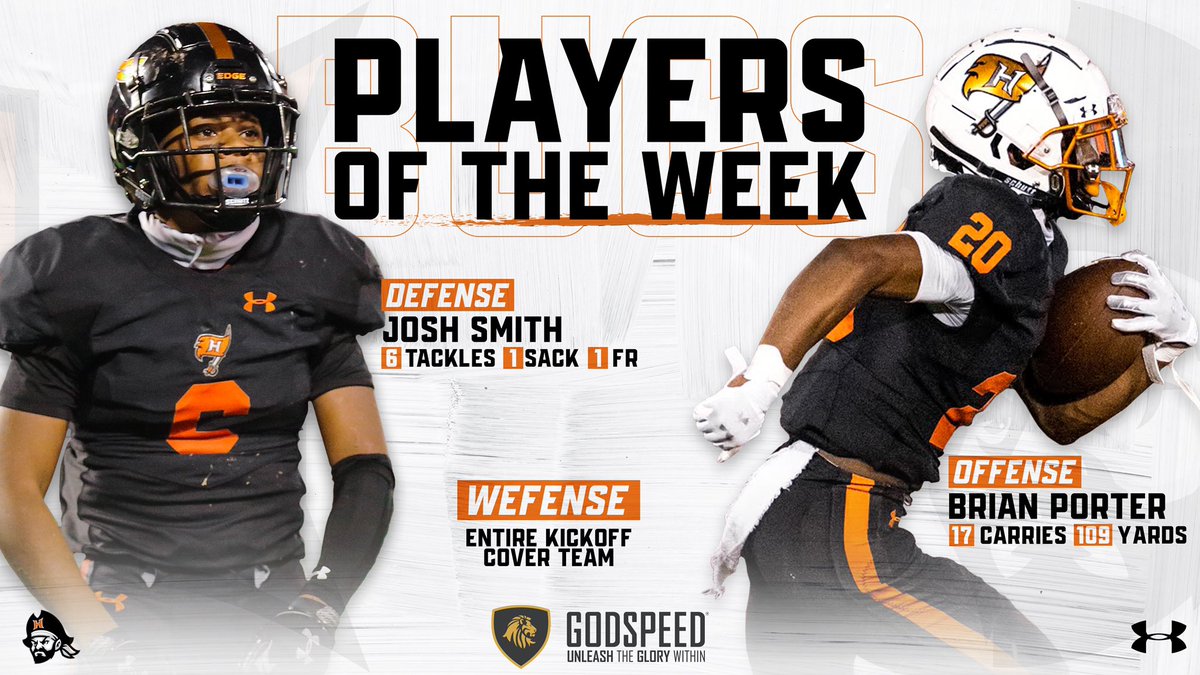 RecruitHoover's tweet photo. Week 6 vs Prattville Players of the Week! 🏴‍☠️
•Offense: Brian Porter 
•Defense: Josh Smith @josh3mith 
•Wefense: Attack Team https://t.co/lBWrl8DNi3