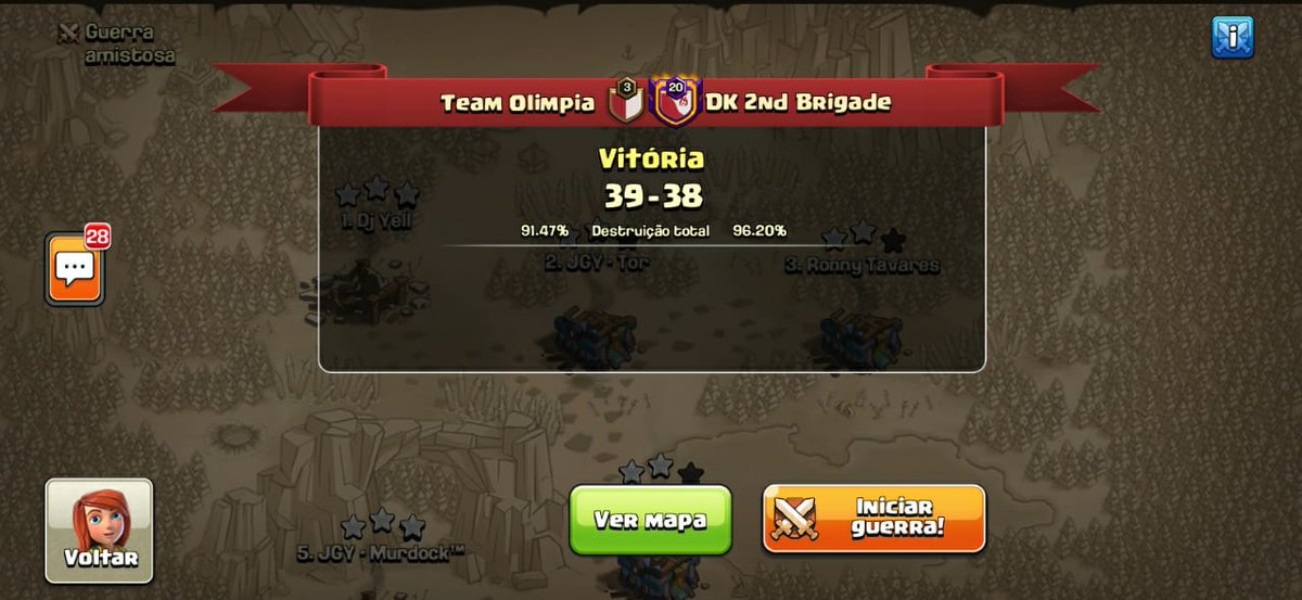 Uma vitória pra levantar a moral. Confronto pela Week 3 da <a href="/champwarleague/">Champions War League</a> Elite15, junto com os mitos da @EquipeJgy.
GG <a href="/DK_2nd_Brigade/">DK 2nd Brigade</a>! 👊