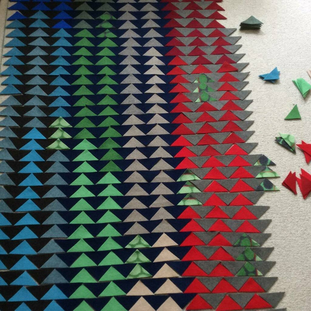 PrillyLewis's tweet photo. No 8 This is another blanket in progress from 4 years ago. I was nominated to post 10 artworks in 10 days by @suziebalazs today I nominate @mariahgalton 
.
.
.
#blanket #tenartworksintendays #lambswool #machineknitting #knitting #felting #stitching https://t.co/oX4cnaCyHY https://t.co/YbFEZJeXtk