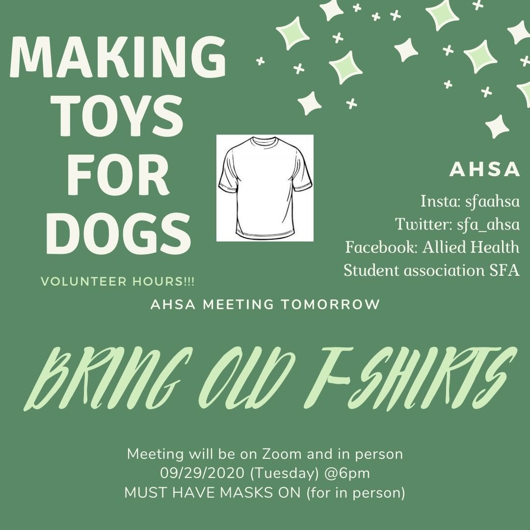 🐶 Help us in making dog toys! We have been planning this volunteer event for a while now and we’re excited that it is finally happening! Keep an eye out for location and zoom ID! DM me if you have any questions 💜
