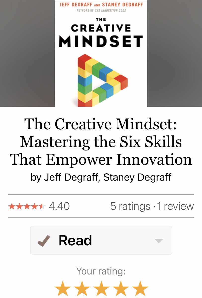 ByronErnest's tweet photo. Any book that compares divergent thinking to upside down funnels &amp; says the weirder the better when generating ideas gets⭐️⭐️⭐️⭐️⭐️s from me! You should check out #TheCreativeMindset by @JeffDeGraff. #creativity #innovation #leadership @weaveinfluence @beckyrbnsn @teambuzzbuilder https://t.co/SVdAWk6nBn