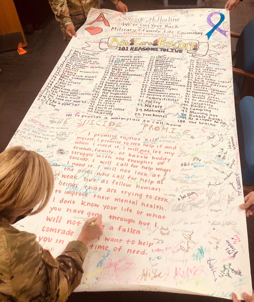 Honored to sign the pledge  @16thBravo @16OD_BN of a life worth living. Talking about tough times and stressful situations is hard. You are not alone. 

For support visit MilitaryCrisisLine.net or call 1-800-273-8255.

#BeThere #SuicidePreventionMonth