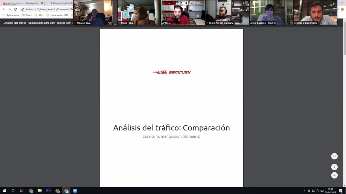 monchibayo's tweet photo. Fantástica masterclass! 👏🏻👏🏻 de la mano de @ElblogdelSEO y @semrush_es una no imagina 💡 la cantidad de información útil y la labor organizativa que te puede ofrecer esta herramienta 👀😮🤯 ¡¡Gracias #CursodeSeo @aulaCM !! https://t.co/5TubSZCx2u