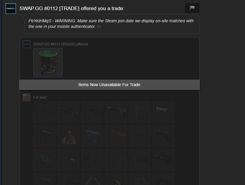 PC_Tikki's tweet photo. @JordanP05964321 @tradeit_gg Same bro i got all my rust/csgo items tookin from a bot and they bypassed my auth and took my account https://t.co/3f9vqAcX1h
