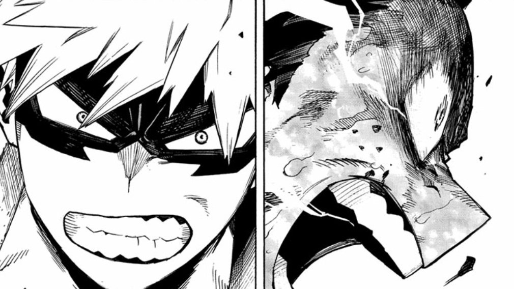 So these chilling panels are a mix of both OFA being a blessing and a curse, Deku looks TERRIFYING here, breaking himself, filled with rage, covered in blood and declaring that his power is made for stopping AFO.