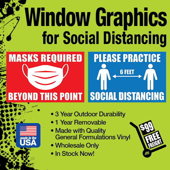 jdsindustries's tweet photo. Want to save time AND money? If you’re a retail business owner thinking about expanding your product offering to include safety messages, check out these pre-made window graphics from JDS. 

Visit https://t.co/yX0ZxJaQKj to place an order or call 855.661.2388 to learn more. https://t.co/TbVgZYsDkl