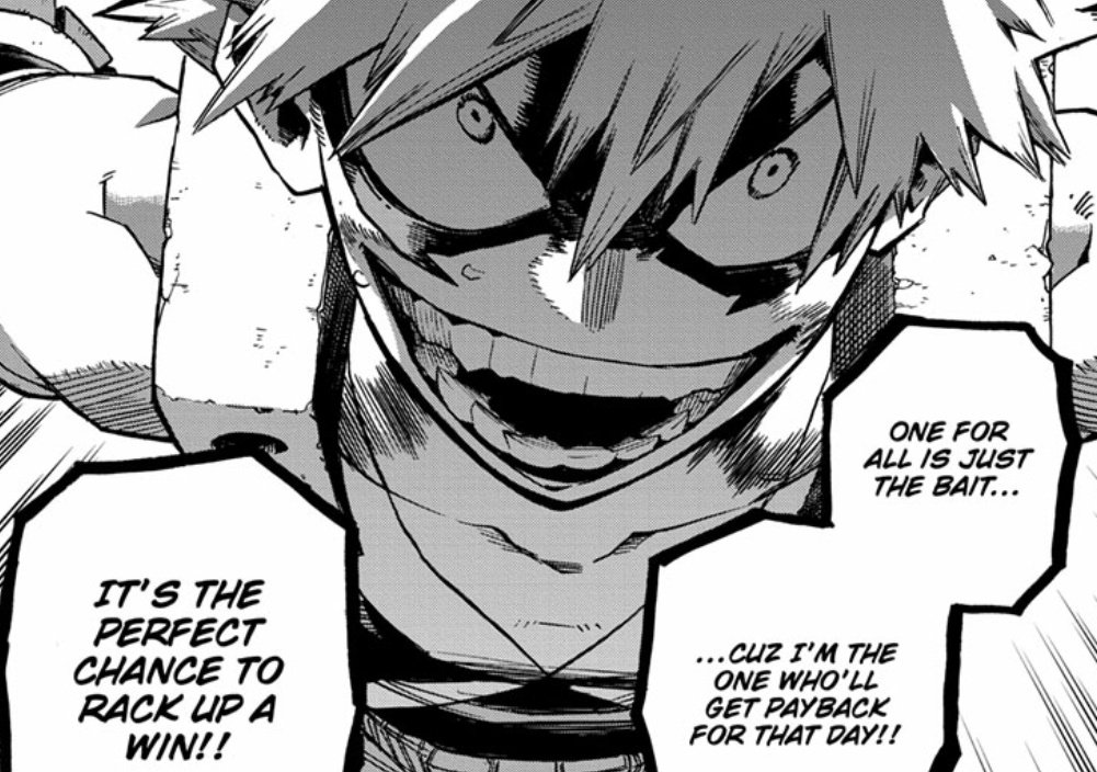 Prior to this battle, Bakugou probably did want to get back at shiggy for what happened at Kamino but that now obviously wasn't the ONLY reason, he stuck close to Deku the whole time and didn't complain when he was appointed to cover him.