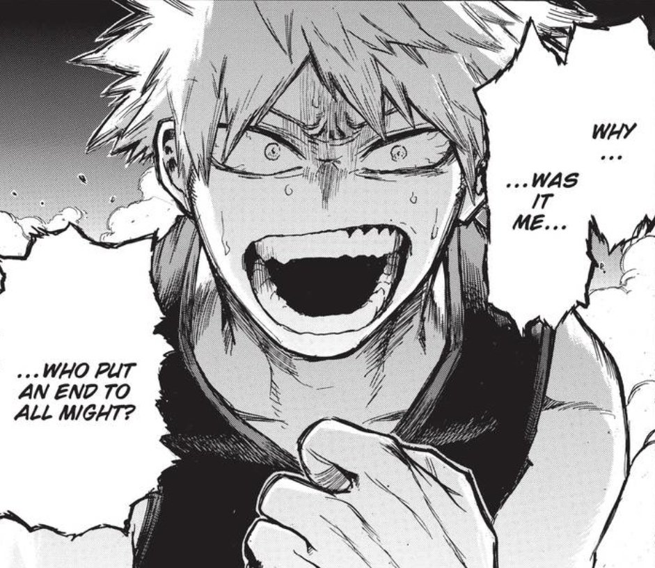 Along with being genuinely worried, It’s also interconnected with Bkg’s relationship with Deku. With Bkg’s history of being hard on himself, such as after Deku vs Kacchan 1 and after Kamino.. I wouldn't be surprised if he partially blames himself for how Deku is now