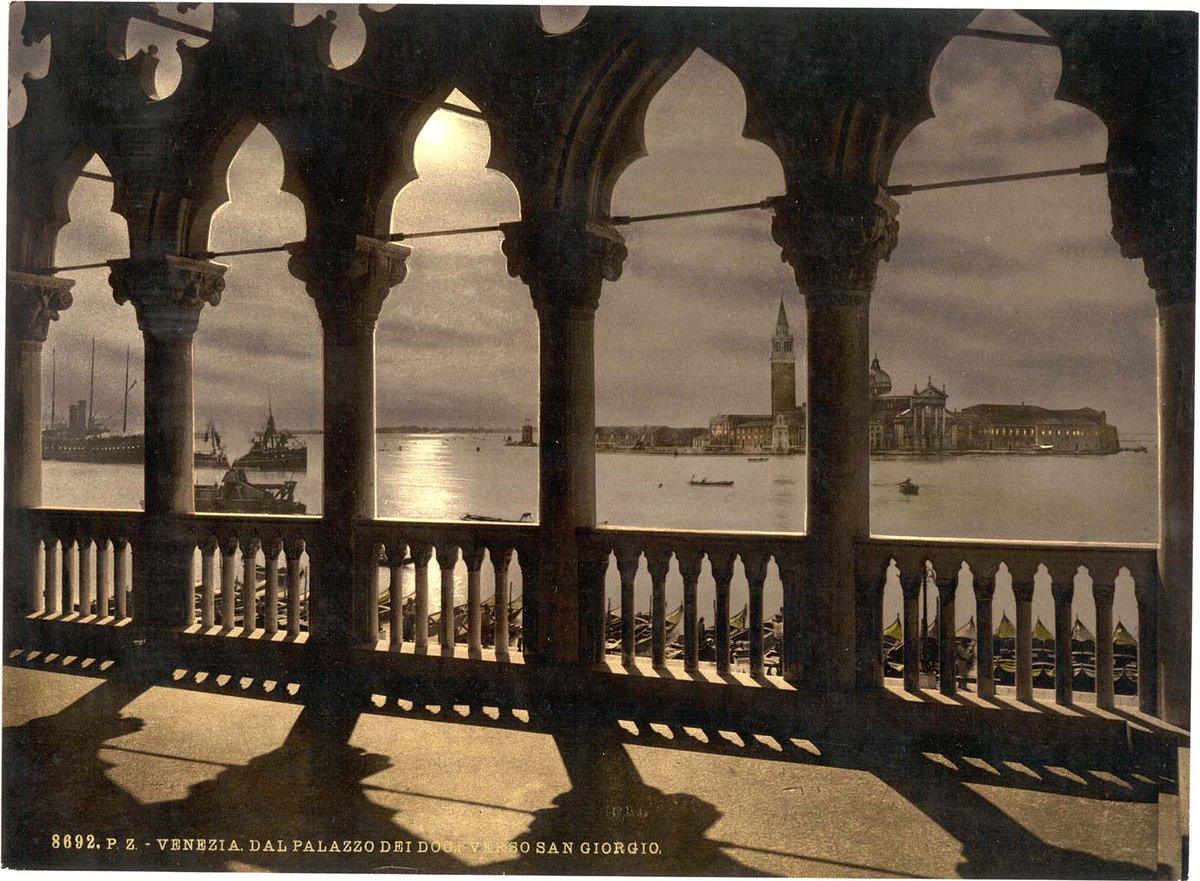 Venice 1890. Beautiful old color images. (1/5)Processed and coloured using Photochrom, are ink-based images produced through the direct photographic transfer of an original negative onto litho and chromographic printing plates