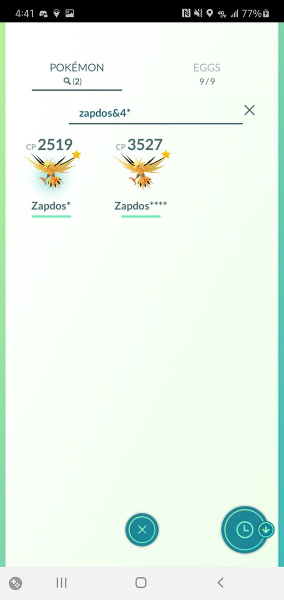 ValorV8's tweet photo. It took 33 Zapdos but I got my shiny. And before that I got TWO hundos? RNG is a bitch #PokemonGO #ShinyHype #ShinyCheck #HundoHype https://t.co/I9ynCWMIxm