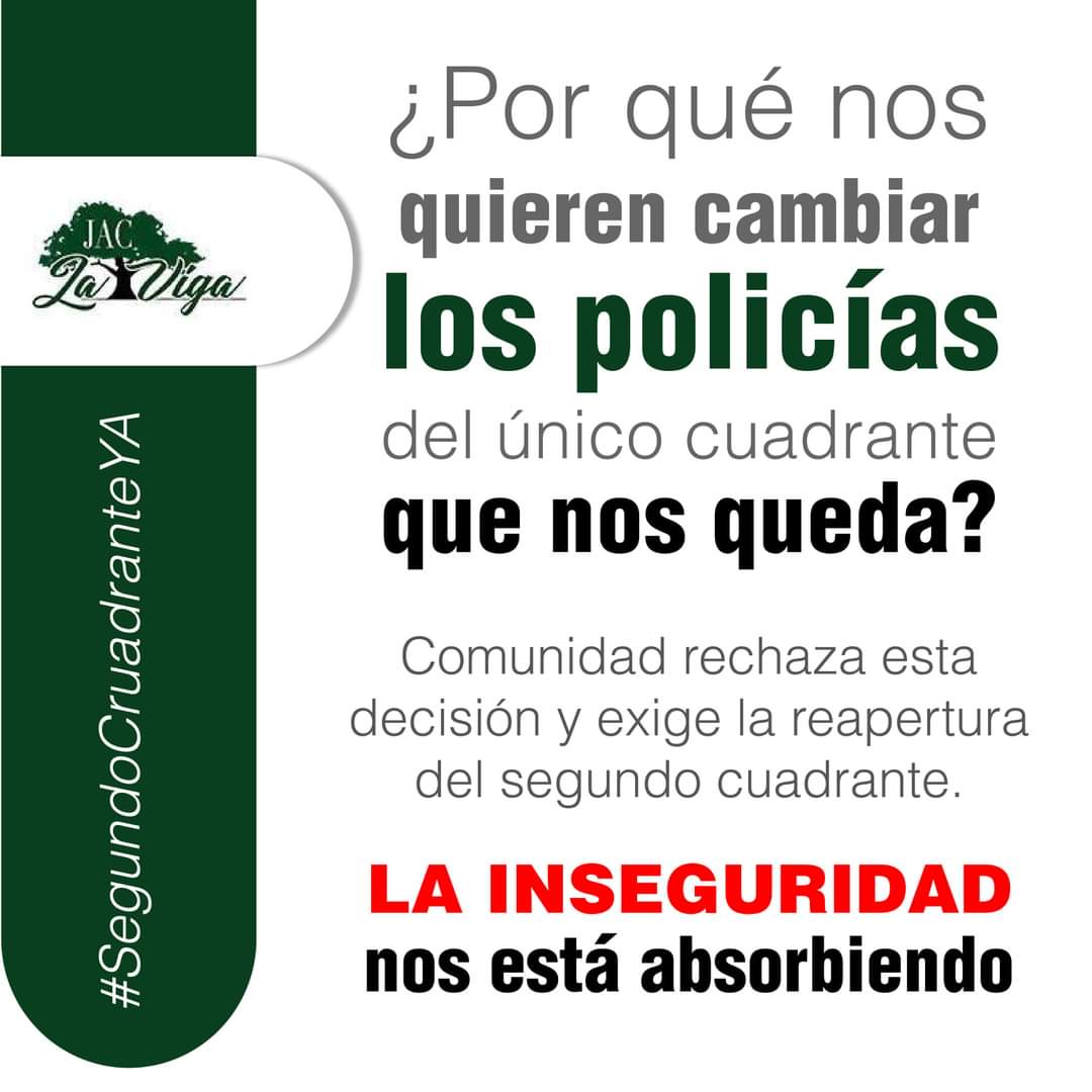 JACLaViga's tweet photo. ¿Por qué nos quieren cambiar los policías del único cuadrante que nos queda? No recibimos respuesta concreta @PoliciaCali y la inseguridad sigue incrementando. @SoyCarlosRojas @AlcaldiaDeCali
Exigimos respuestas Ya y respuestas concretas.
#Comuna22 #Inseguridad #URGENTE https://t.co/fpHRyAa13b