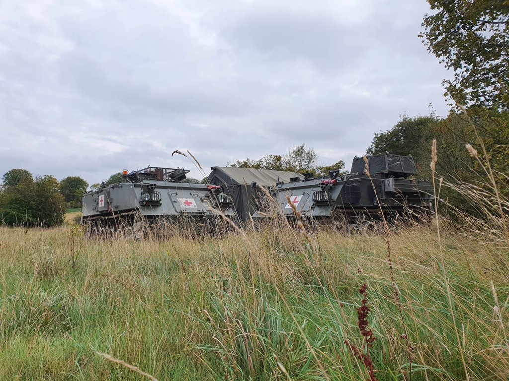 IronMedics's tweet photo. 30 Sqn started their Battle Craft Syllabus training today. 

Just shaking out today they set up their Medical Reception Station and established a Pre-Hospital Treatment Team from the back of their armoured vehicles.

@ArmyMedServices @AMSCorpsSM https://t.co/OuC1ReCpyF