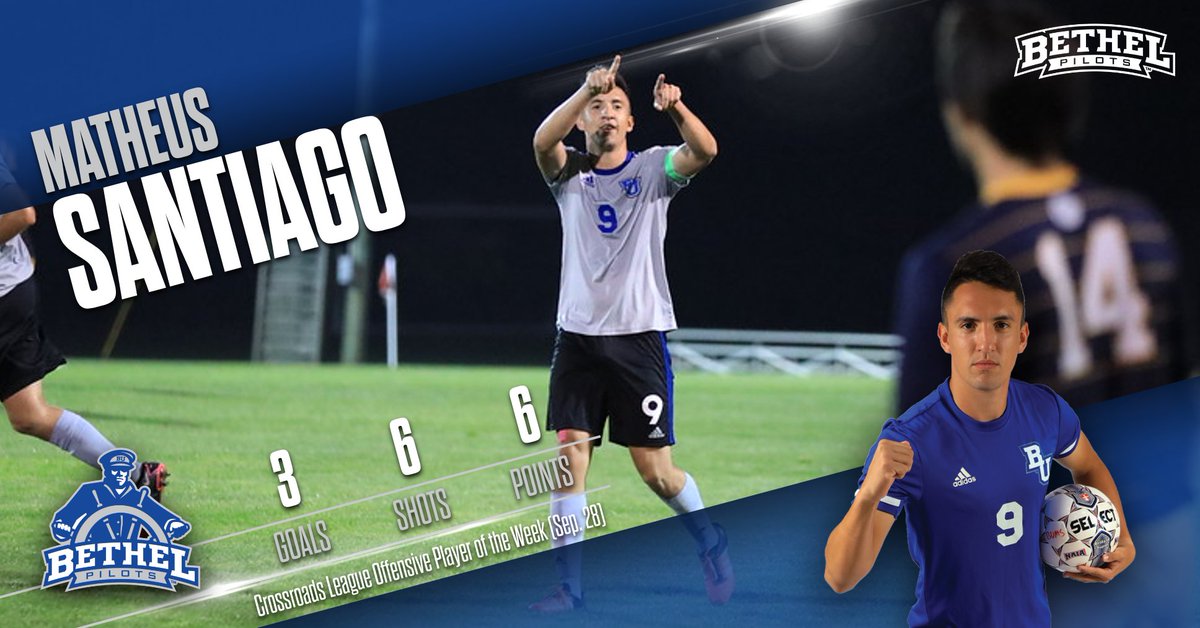 Matheus Santiago earns Crossroads League Offensive Player of the Week for his 6-point week.
