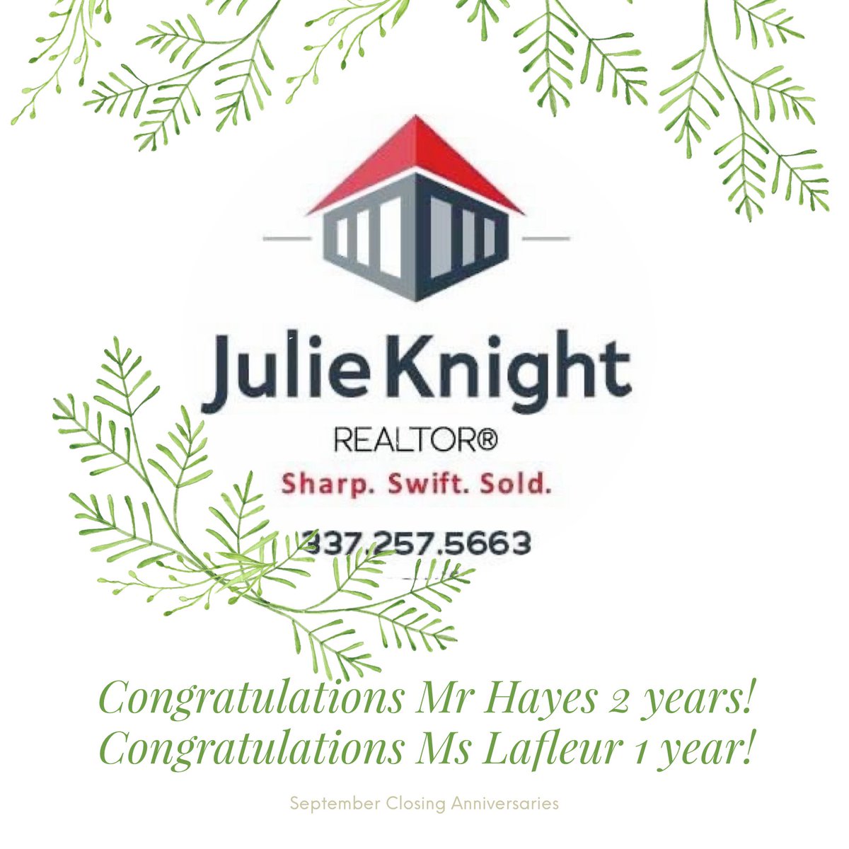 SharpSwiftSold's tweet image. Couldn&apos;t let September end without saying #CONGRATS
🥳116 Talon Road Sept 14, 2018
🥳123 Washitta Road Sept 20, 2019

#SHARPSWIFTSOLD #RealEstateLife #RealEstateAgent #Lafayette #Acadiana #LafayetteRealEstate #MoreThanRealEstate #CallMe