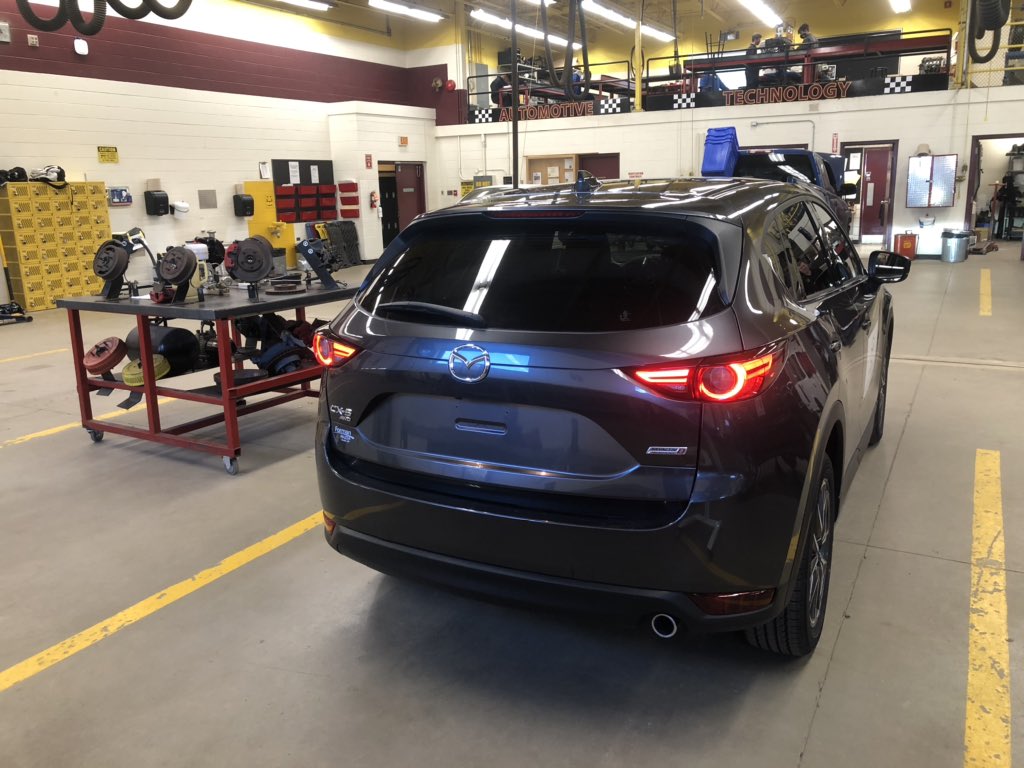 CpAutotech's tweet photo. Can’t say thank you enough to @mazdacanada and Forman Mazda for the brand new addition to the Automotive Technology program @CPRSS_BSD. @BrandonMBSD https://t.co/dRpwhX8fuV
