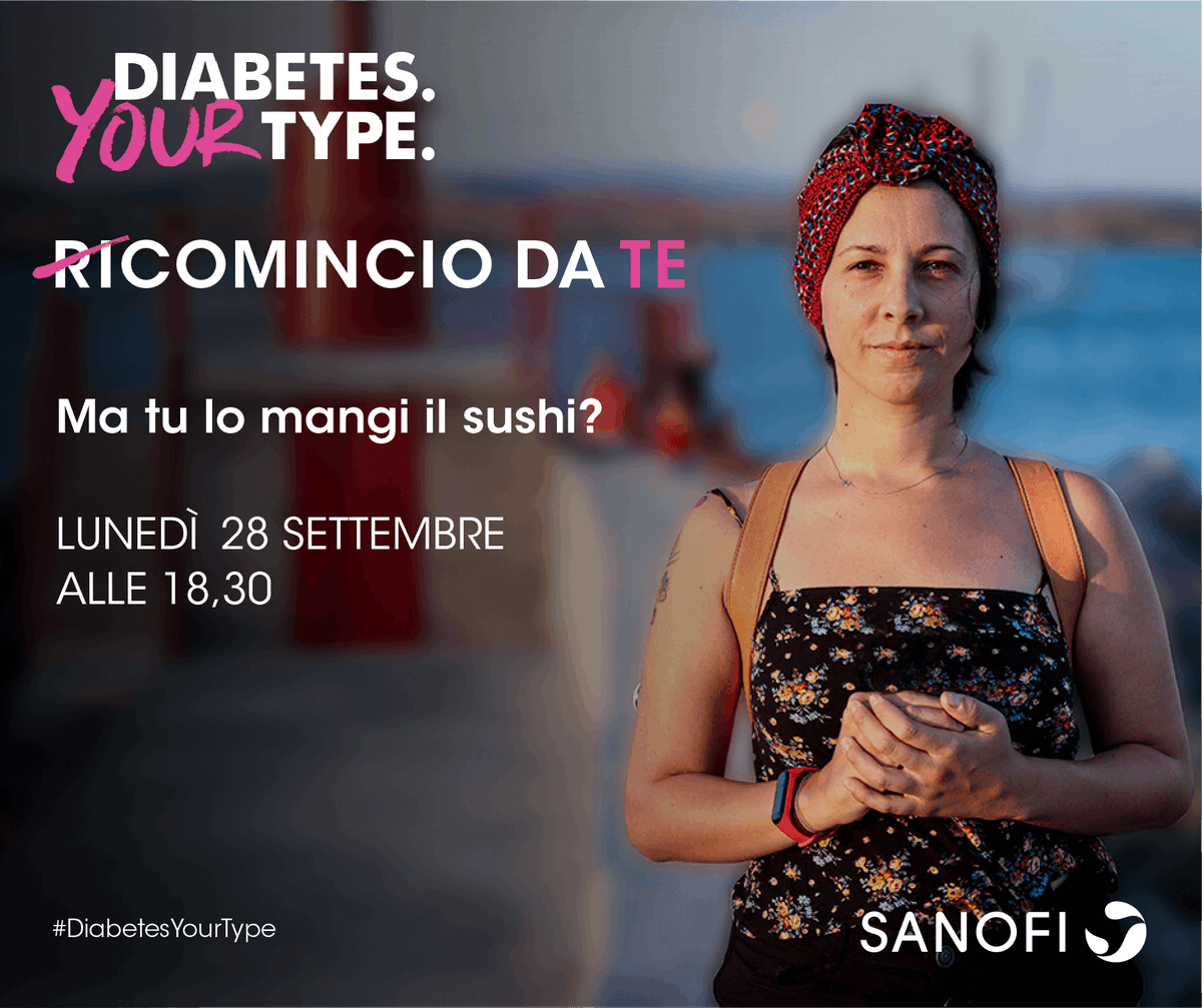 SanofiIT's tweet photo. Ogni incontro una storia. La tua. Siamo ora live col nuovo appuntamento di #RicomincioDaTe, il talk dedicato alle persone con diabete con Jessica Zanardo, Natalia Visalli, Mara Lastretti. Modera @gpcolletti. Oggi parliamo di alimentazione https://t.co/GoHB9zQcJq #5azioni #LIVE https://t.co/vLr9HqrtMv