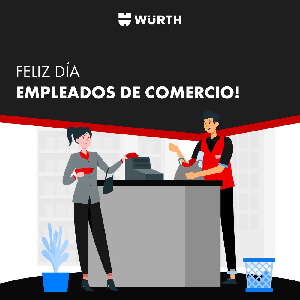👩🏻‍💼DÍA DEL EMPLEADO DE COMERCIO👨🏻‍💼

❤️Hoy, queremos felicitar a todos los empleados que con mucha dedicación y esfuerzo, realizan día a día sus responsabilidades🙌🏼

🇦🇷Para todos nuestros clientes, felicidades👋🏻

#Wurth #WurthArgentina #EmpleadoDeComercio #28/9 #Efemeride #Argentina