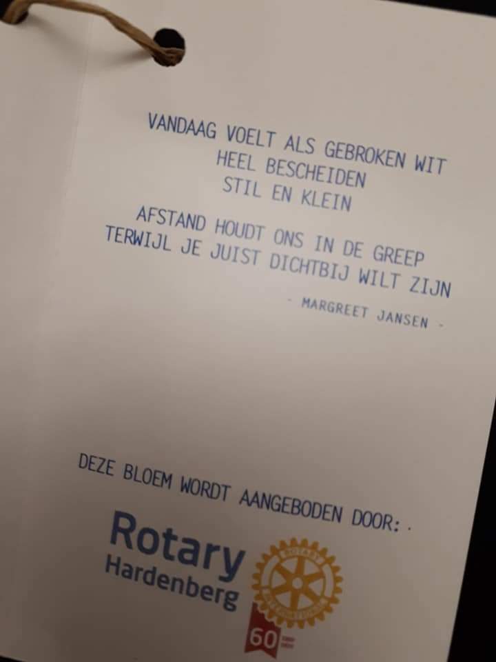 Een klein gebaar kan van grote waarde zijn. De gasten in het hospice ontvingen een roos van <a href="/RotaryClubHberg/">RotaryHardenberg</a> #Hardenberg, met een tekst die raakt. ❤