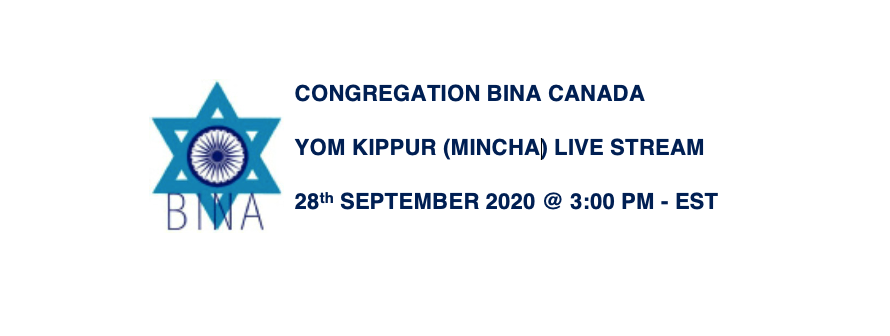WeAreBINA's tweet photo. Join us for Yom Kippur Mincha Service LIVE on 28th September 2020 at 3:00 PM EST on our website: https://t.co/Qo3RHJNCNp
@UJAFederation 
@LodzerSynagogue
@CIJAinfo
@CIJR
@KulanuCanada
@bnaibrithcanada
@CJNpodcasts
@TheCJN
@JewishTweets
 #YomKippur #YomKippur5781 https://t.co/11B1CKg1Xd