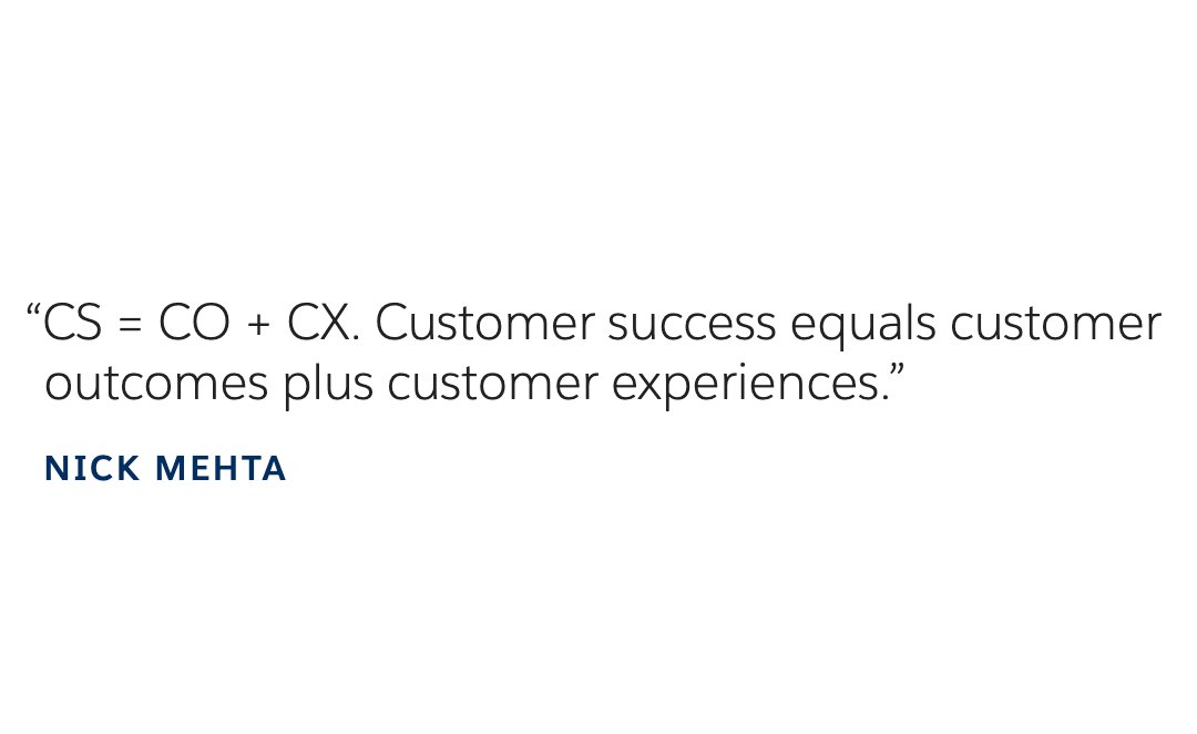 briansolis's tweet photo. "The Best Equation for Business Success Is Customer Success"

What is customer success?

Here's a formula introduced by @nrmehta, CEO of @GainsightHQ...

CS = CO + CX. Customer success equals customer outcomes plus customer experiences.

🙌

https://t.co/Pzi4asGmVo https://t.co/WijiHWUx0g